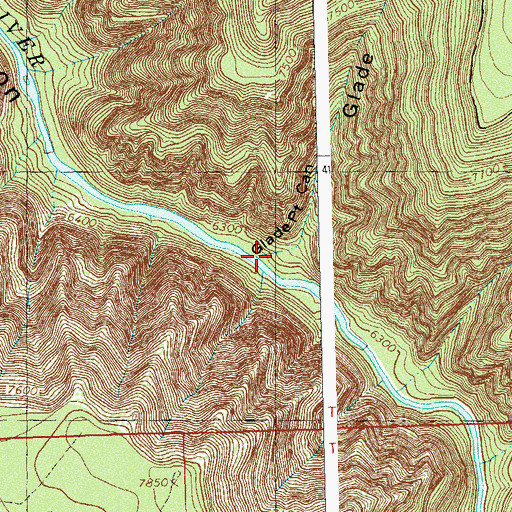 Topographic Map of Glade Point Canyon, CO