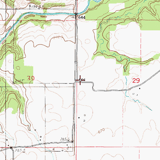 Topographic Map of Baum School (historical), IL