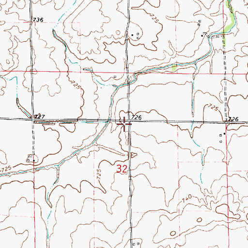 Topographic Map of Bristle Ridge School (historical), IL