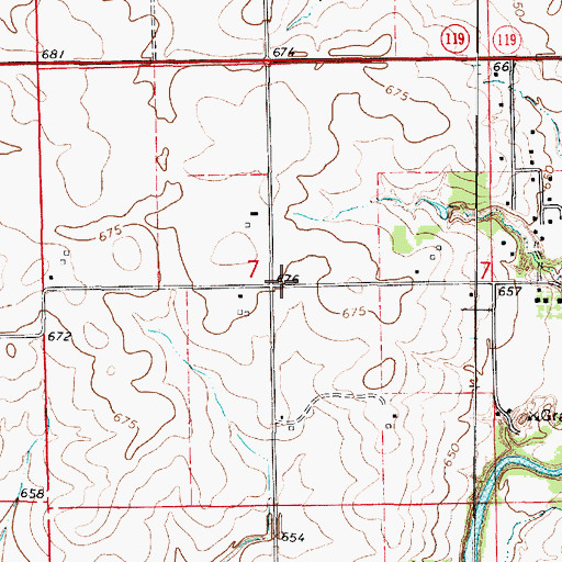 Topographic Map of Centennial School (historical), IL