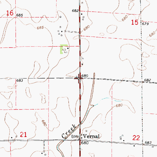 Topographic Map of Central School (historical), IL