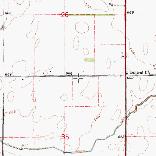 Topographic Map of Central School (historical), IL