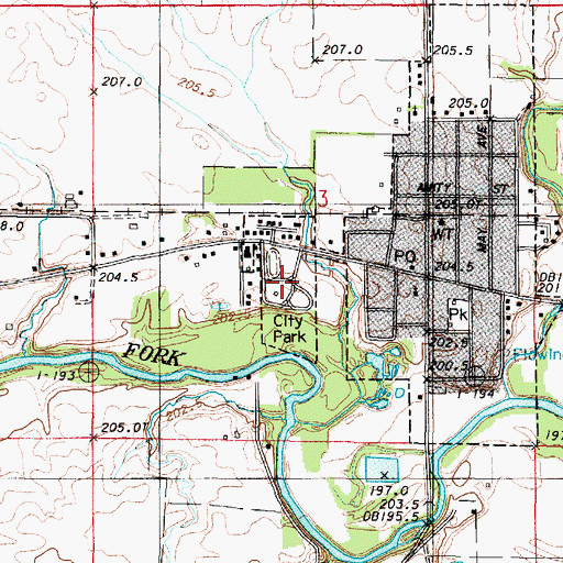 Topographic Map of City Park, IL