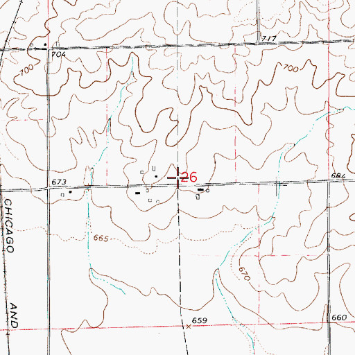 Topographic Map of Creig School (historical), IL