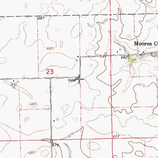 Topographic Map of Cuba School (historical), IL