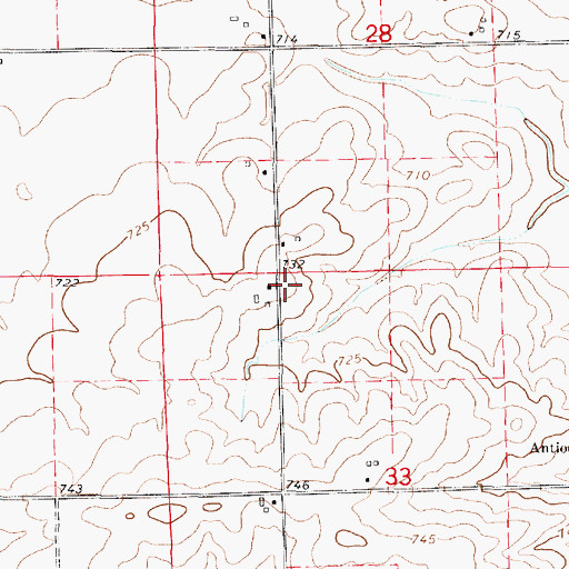 Topographic Map of Fairview School (historical), IL