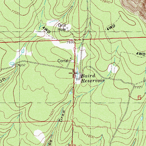 Topographic Map of Baird Reservoir, CO