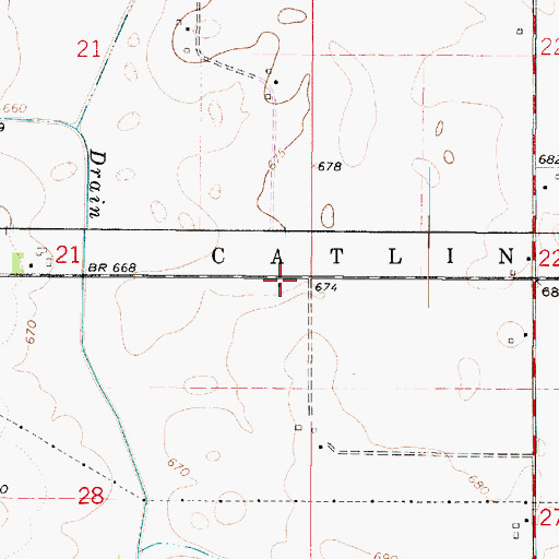 Topographic Map of Fayette School (historical), IL