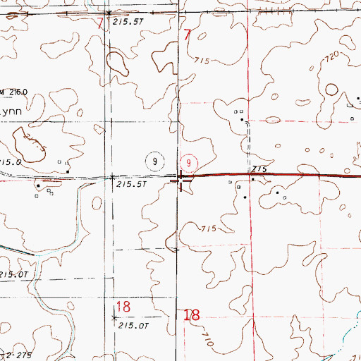 Topographic Map of Frank School (historical), IL