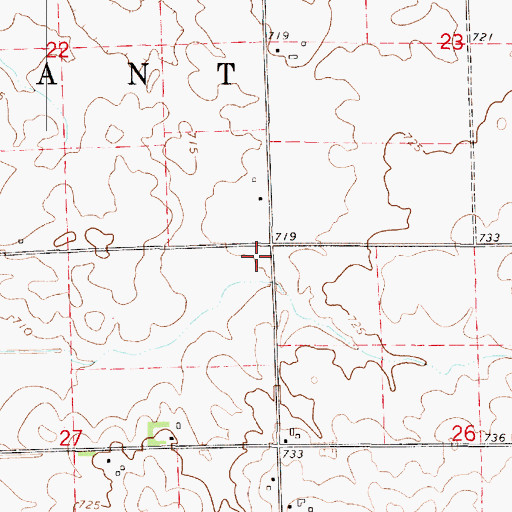 Topographic Map of Goldsbery School (historical), IL