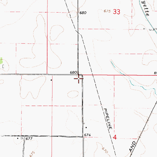Topographic Map of Green School (historical), IL