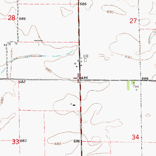 Topographic Map of Lincoln School (historical), IL
