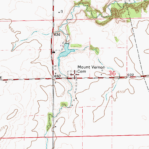 Topographic Map of Mount Vernon Church (historical), IL