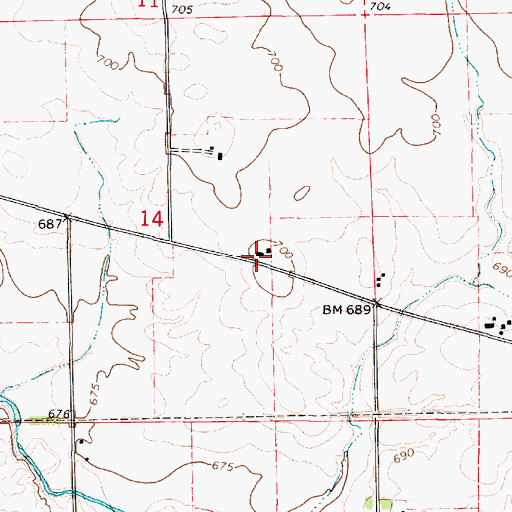 Topographic Map of Pleasant Hill School (historical), IL