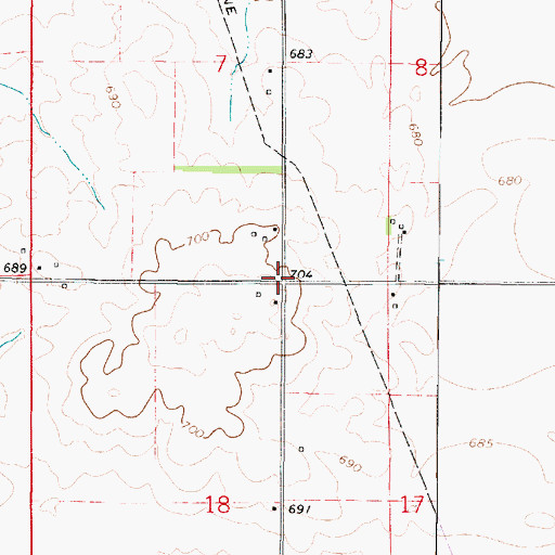 Topographic Map of Pleasant Ridge (historical), IL