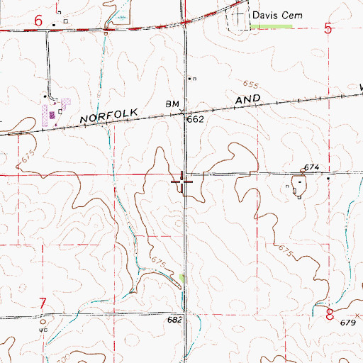 Topographic Map of Pleasant Valley School (historical), IL