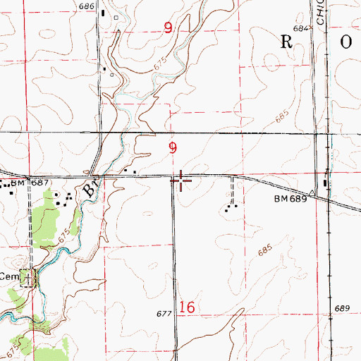 Topographic Map of Pleasant View School (historical), IL