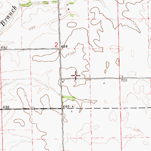 Topographic Map of Pond School (historical), IL