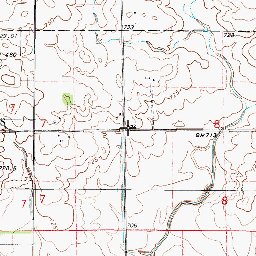 Topographic Map of Squankum School (historical), IL