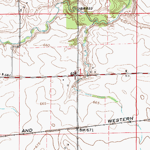 Topographic Map of Walnut Grove School (historical), IL