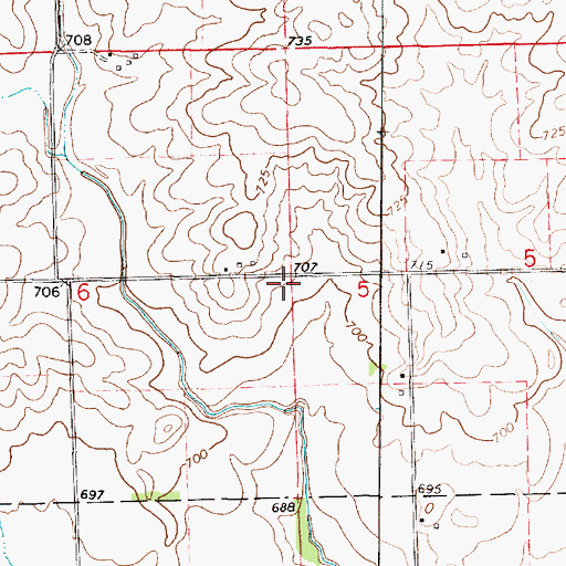 Topographic Map of Waveland School (historical), IL