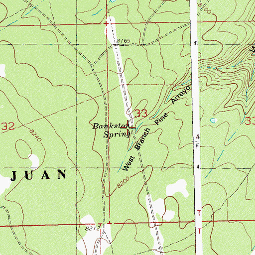 Topographic Map of Bankston Spring, CO
