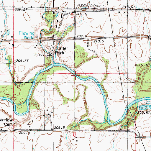 Topographic Map of Bass Ford, IL