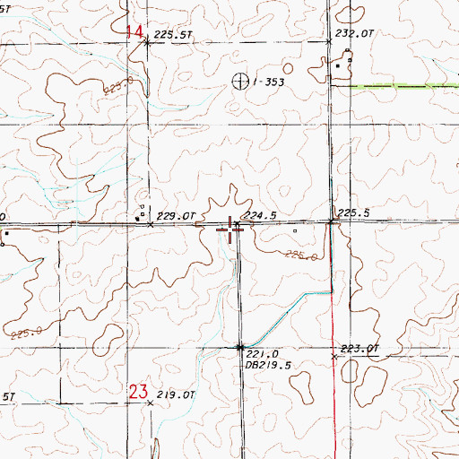 Topographic Map of Biddle School (historical), IL