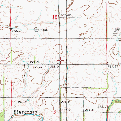 Topographic Map of Bluegrass School (historical), IL