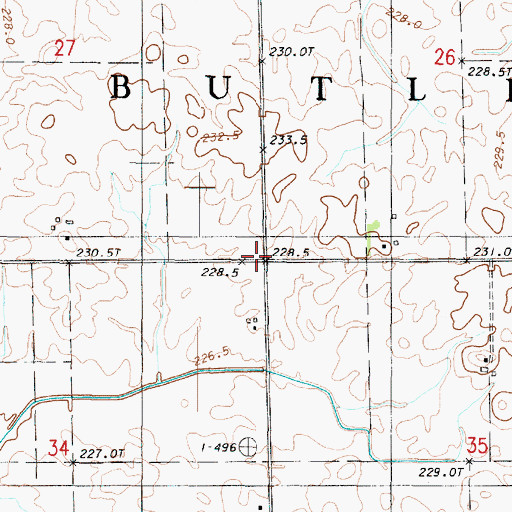 Topographic Map of Centennial School (historical), IL