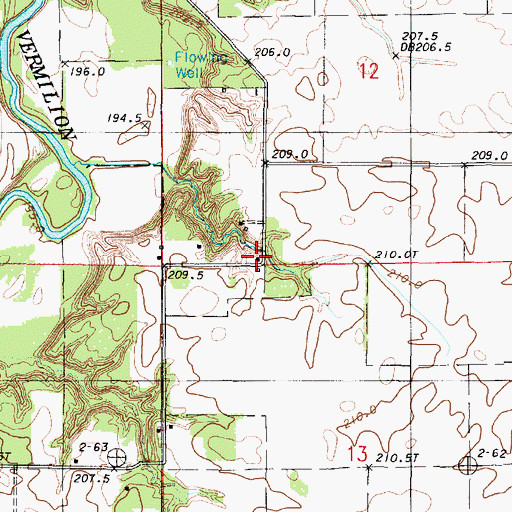 Topographic Map of Hawbuck School (historical), IL