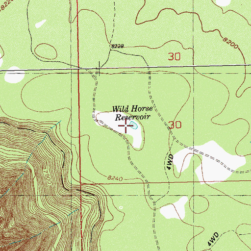 Topographic Map of Wild Horse Reservoir, CO