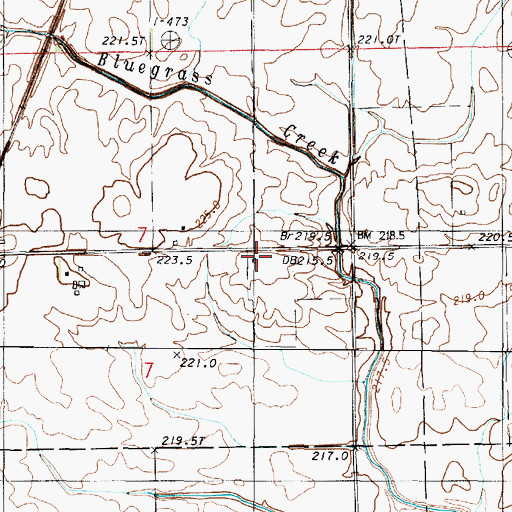 Topographic Map of Peterson School (historical), IL