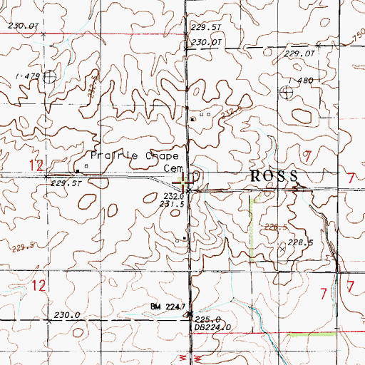 Topographic Map of Prairie View Chapel (historical), IL