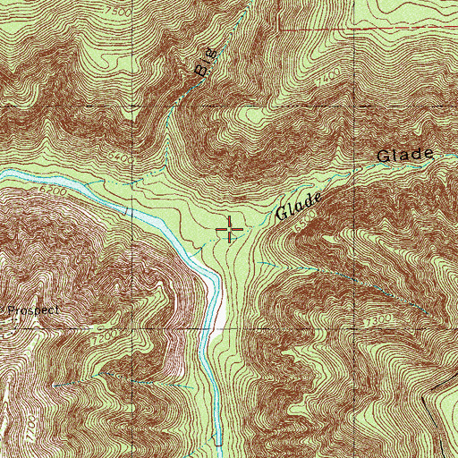Topographic Map of Glade Canyon, CO