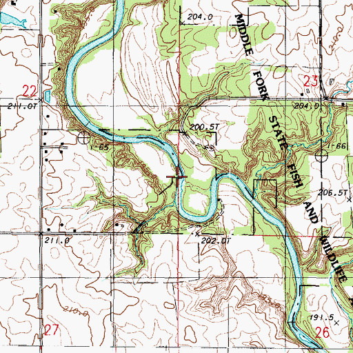Topographic Map of Selsor Ford, IL