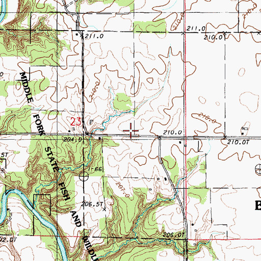 Topographic Map of Tillotson School (historical), IL