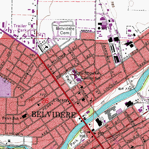 Topographic Map of Boone County Courthouse, IL