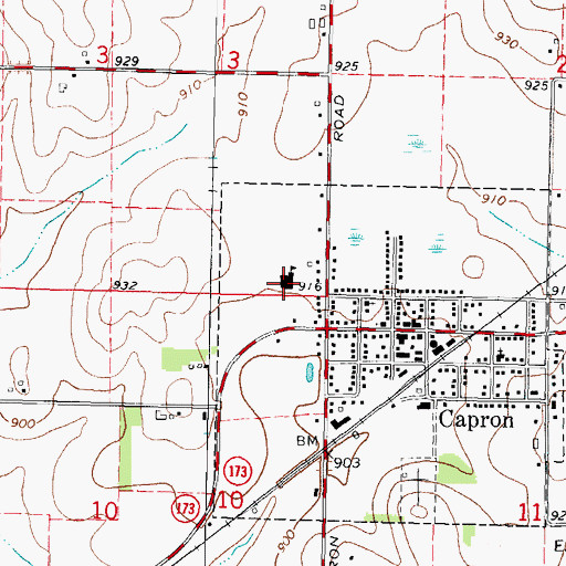 Topographic Map of Capron Elementary School, IL