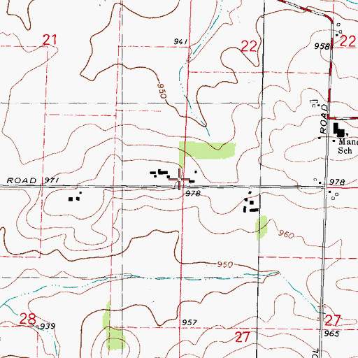 Topographic Map of Hunter Post Office (historical), IL