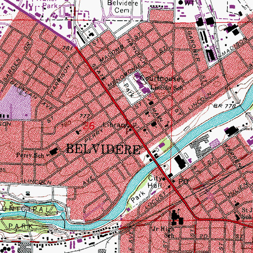 Topographic Map of Ida Public Library, IL