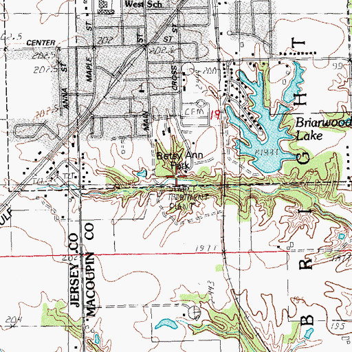 Topographic Map of Betsy Ann Park, IL