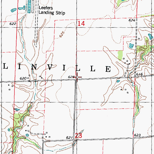 Topographic Map of Brick School (historical), IL
