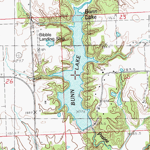 Topographic Map of Bunn Lake, IL