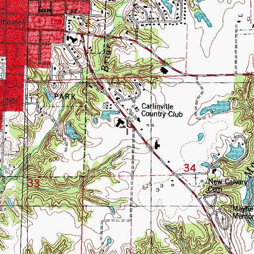 Topographic Map of Burton School (historical), IL