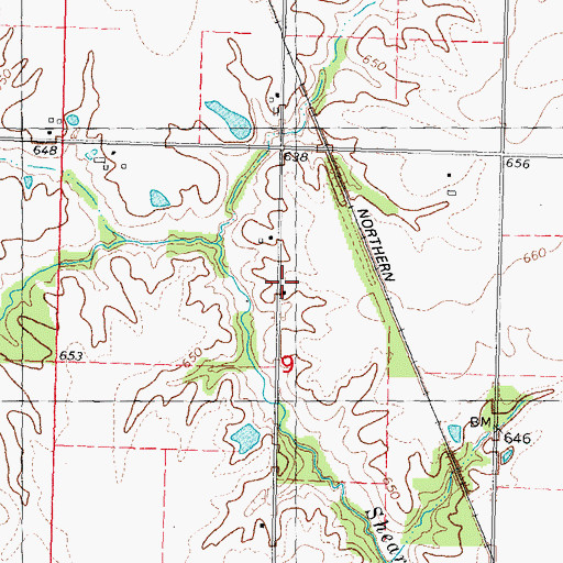 Topographic Map of Cherry Grove School (historical), IL