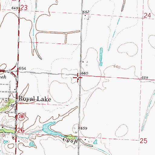 Topographic Map of Corrington Chapel School (historical), IL