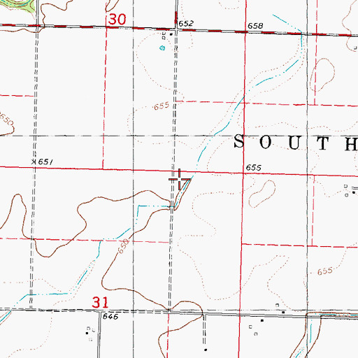Topographic Map of East Fairview School (historical), IL