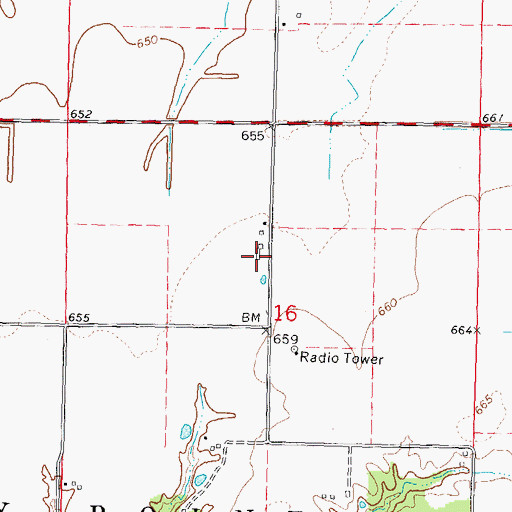 Topographic Map of Honey Point School (historical), IL
