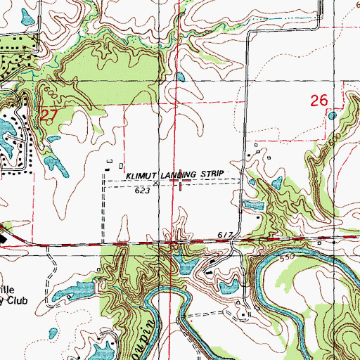 Topographic Map of Klimut Landing Strip (historical), IL